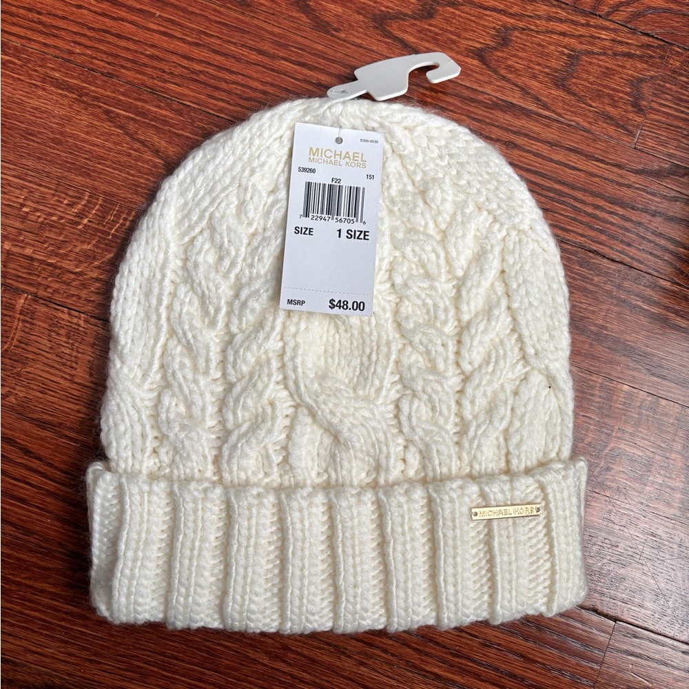 Michael Kors Ivory Knit Hat